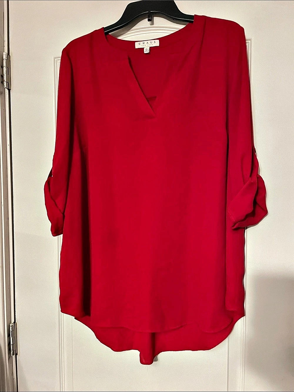 Chaus Red Blouse Size 1X Like New